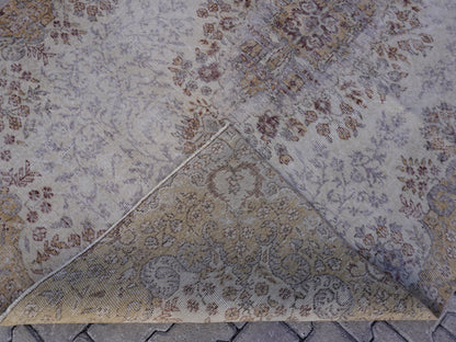 Vintage Wool Neutral Rug 6x9 ft - skuf10