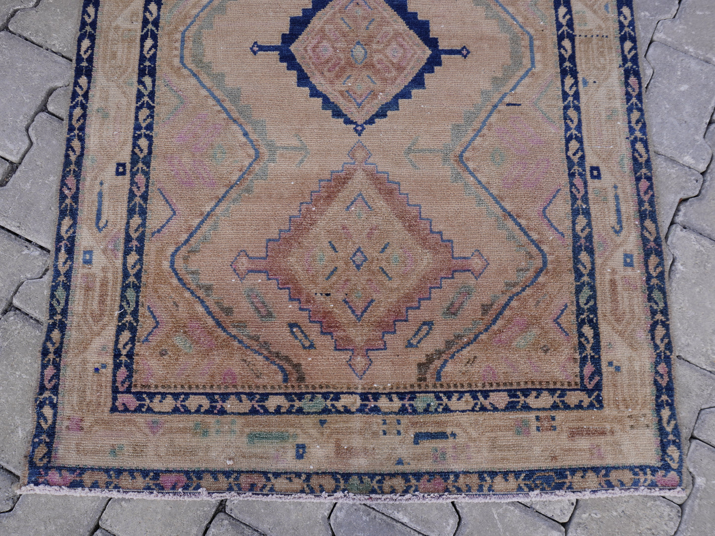 Neutral Wool Runner Rug 3x9 ft - sku1586