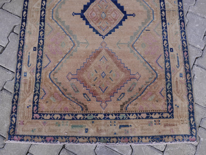 Neutral Wool Runner Rug 3x9 ft - sku1586