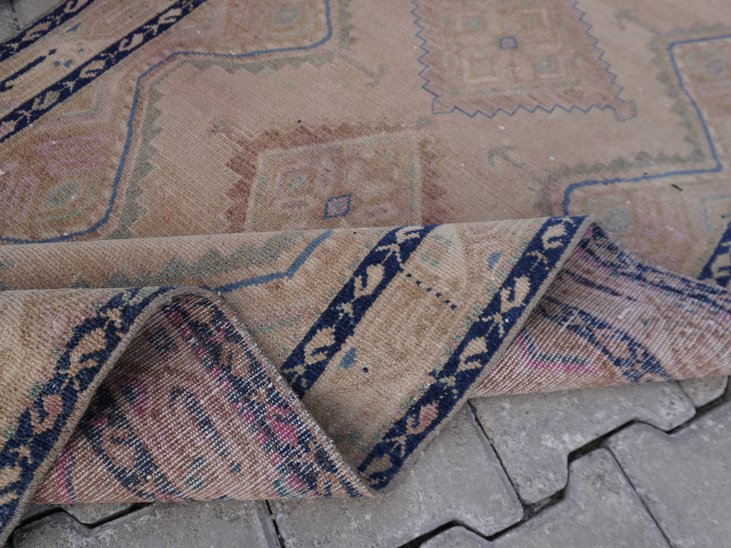 Neutral Wool Runner Rug 3x9 ft - sku1586