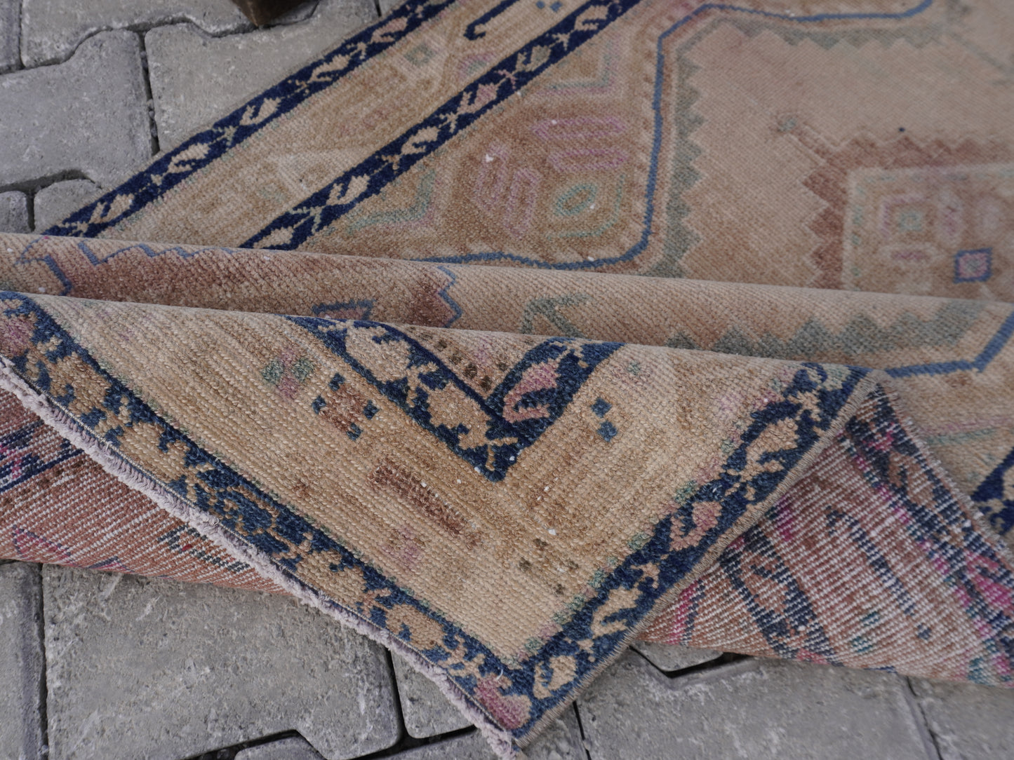 Neutral Wool Runner Rug 3x9 ft - sku1586