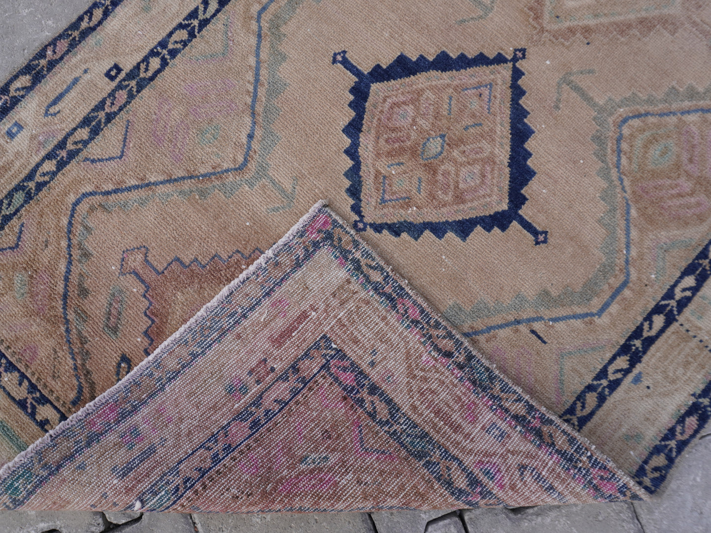 Neutral Wool Runner Rug 3x9 ft - sku1586