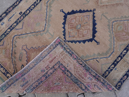 Neutral Wool Runner Rug 3x9 ft - sku1586