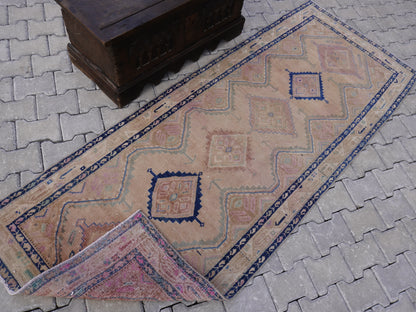 Neutral Wool Runner Rug 3x9 ft - sku1586