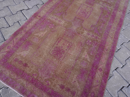 Vintage Runner Rug Pink 3x11 ft - sku1580