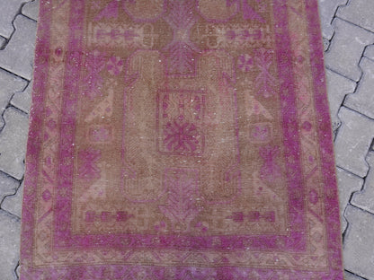 Vintage Runner Rug Pink 3x11 ft - sku1580