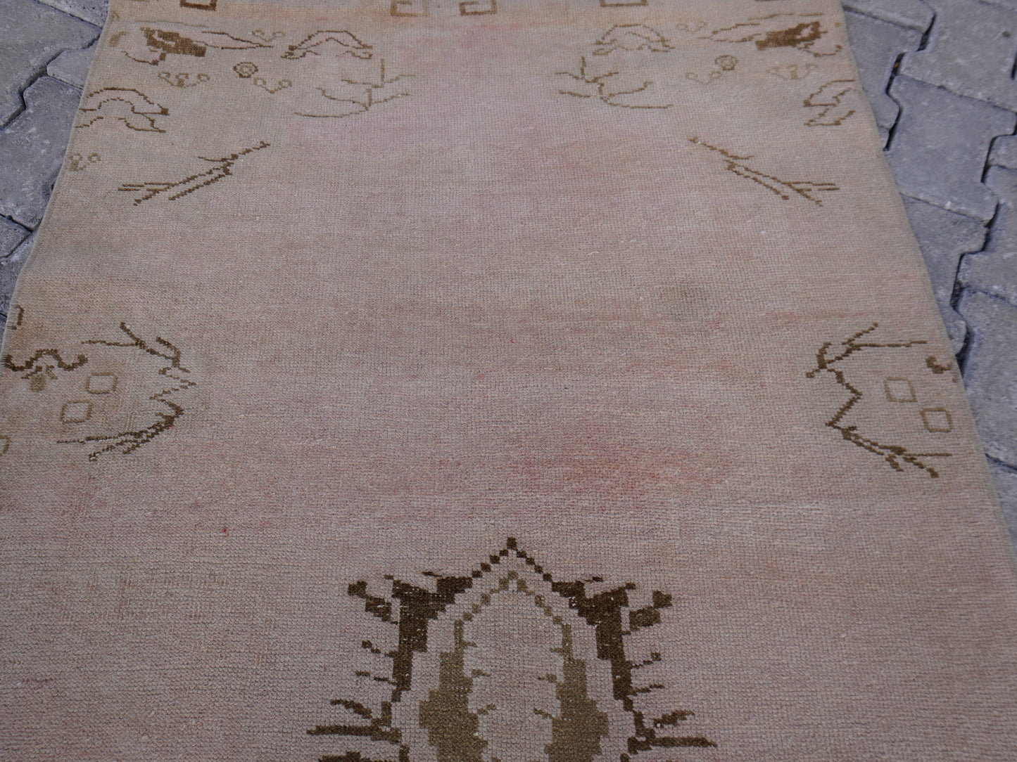 Neutral Turkish Runner Rug 3x11 ft - sku342
