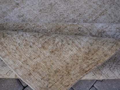 Wool Neutral Vintage Rug 7x9 ft - skuf166
