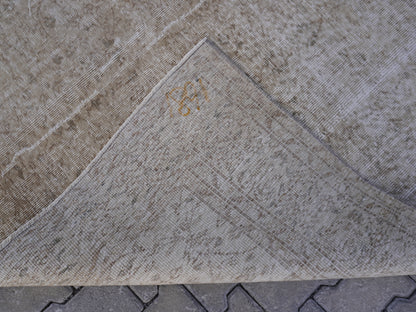 Wool Neutral Vintage Rug 7x9 ft - skuf166