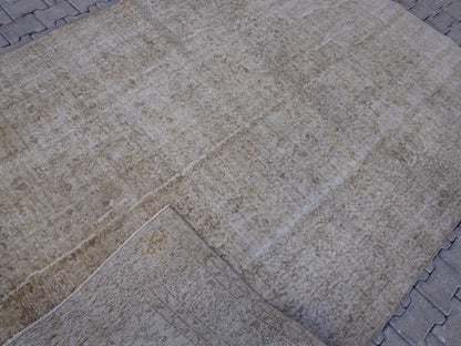 Wool Neutral Vintage Rug 7x9 ft - skuf166