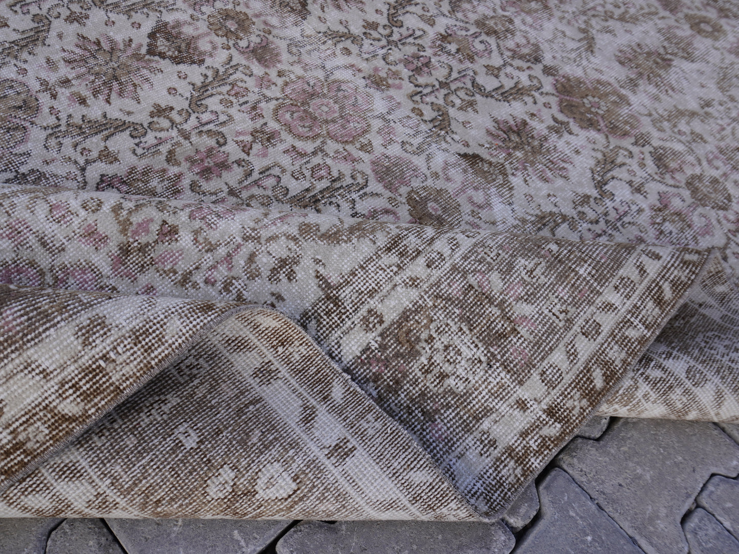 Vintage Wool Area Rug 6x11 ft - skuf78