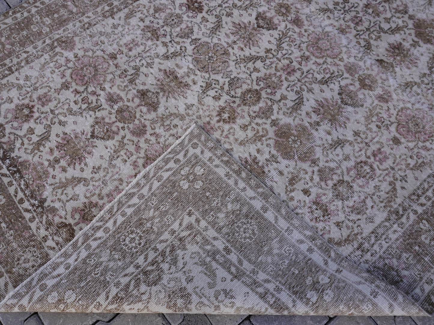Vintage Wool Area Rug 6x11 ft - skuf78