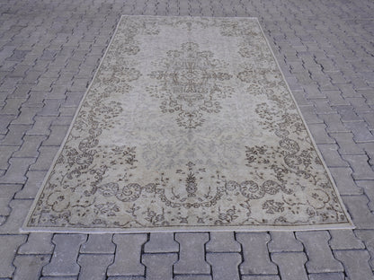 Wool Turkish Vintage Rug 5x9 ft - skuf55