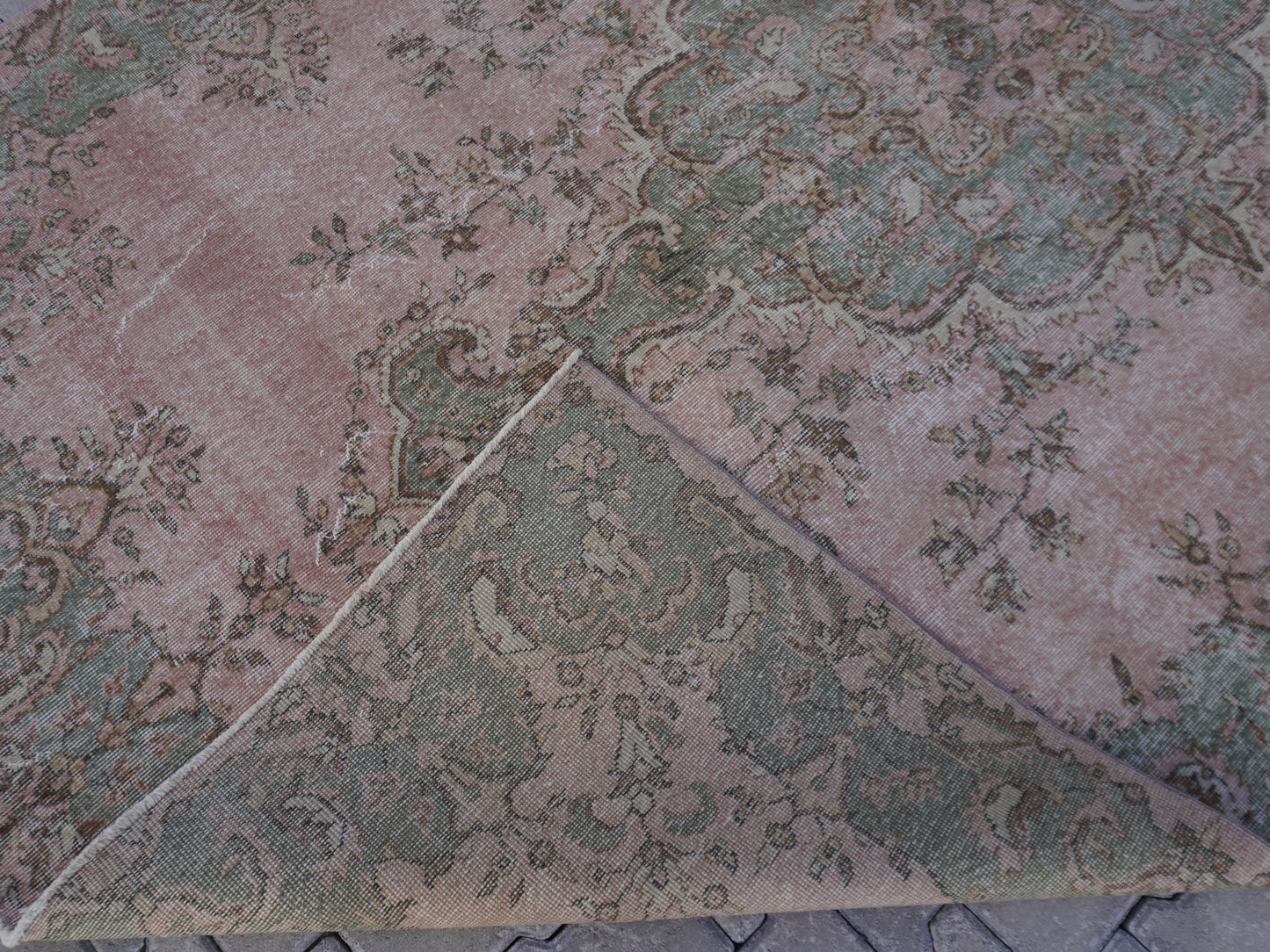 Turkish Vintage Wool Rug 7x10 ft - skuf22