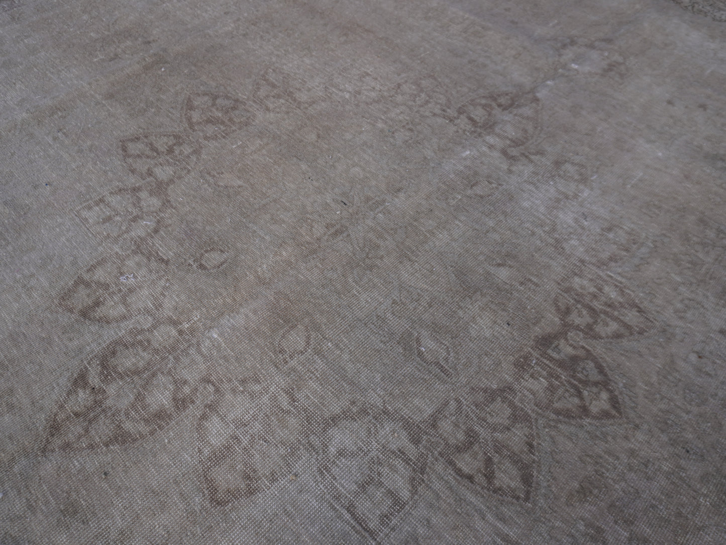 Vintage Neutral Rug 9x12 ft- Hand-Knotted, Soft Tones, Large Area Rug |sku1369