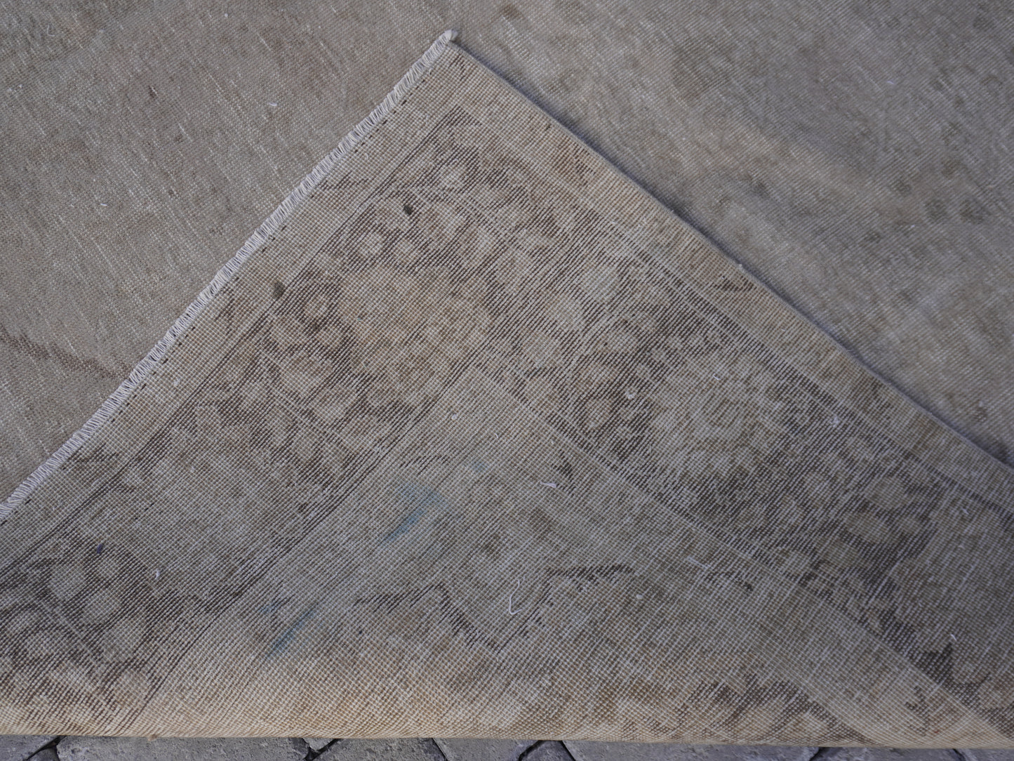 Vintage Neutral Rug 9x12 ft- Hand-Knotted, Soft Tones, Large Area Rug |sku1369
