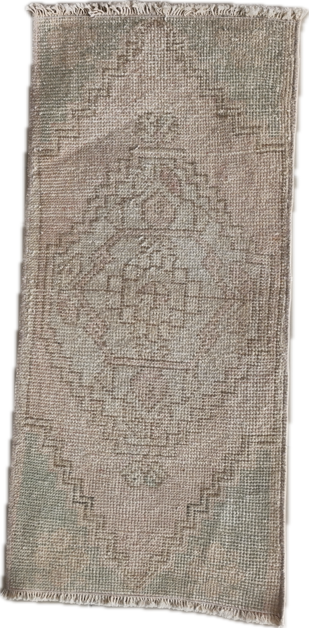 Hand Made Small Neutral Rug 2x3 ft - skuy133