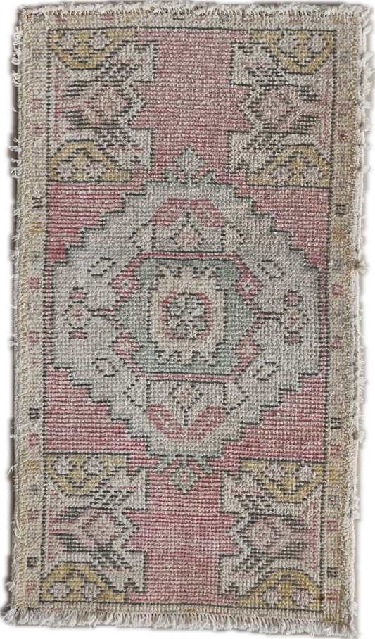 Vintage Hand Knotted Rug 2x3 ft - skuy150