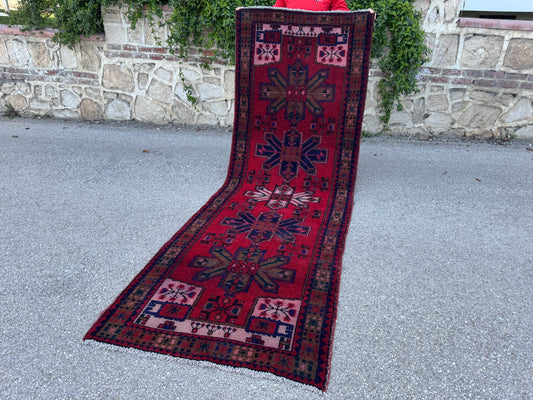 Hand Knotted Wool Runner Rug 3x10 - sku1856
