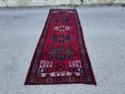 Hand Knotted Wool Runner Rug 3x10 - sku1856