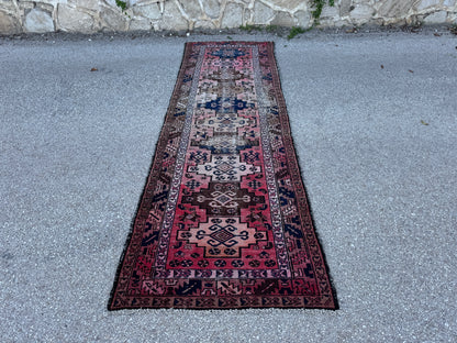 Antique Wool Runner Rug 3x10 - sku1858