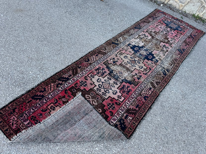 Antique Wool Runner Rug 3x10 - sku1858