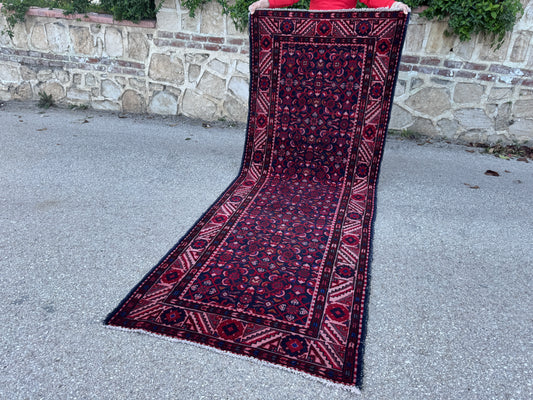 Rustic Wool Runner Rug 4x9 - sku1888