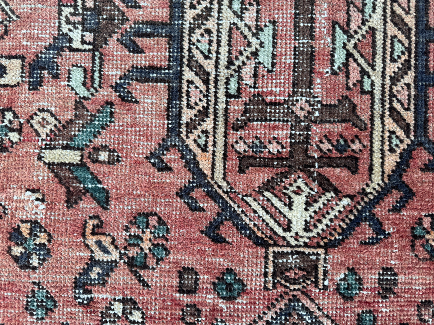 3x11 Vintage Heriz Runner Rug – Hand Knotted Persian Wool Rug, Faded Tribal Hallway Rug, 1970s Antique Style Runner- sku2055