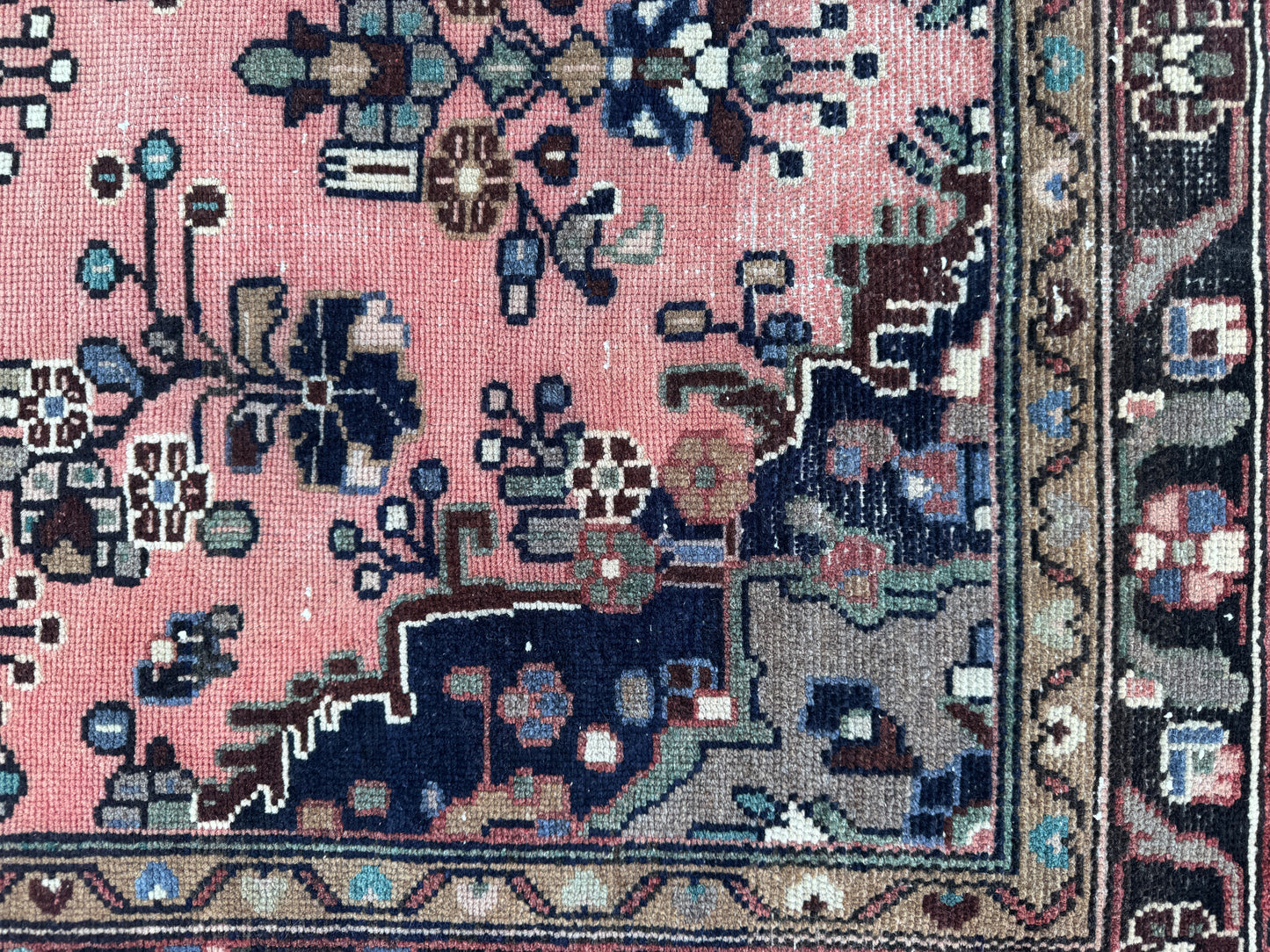 3x10 Vintage Hamadan Runner Rug – Hand Knotted Wool Rug, 1970s Boho Runner- sku2058