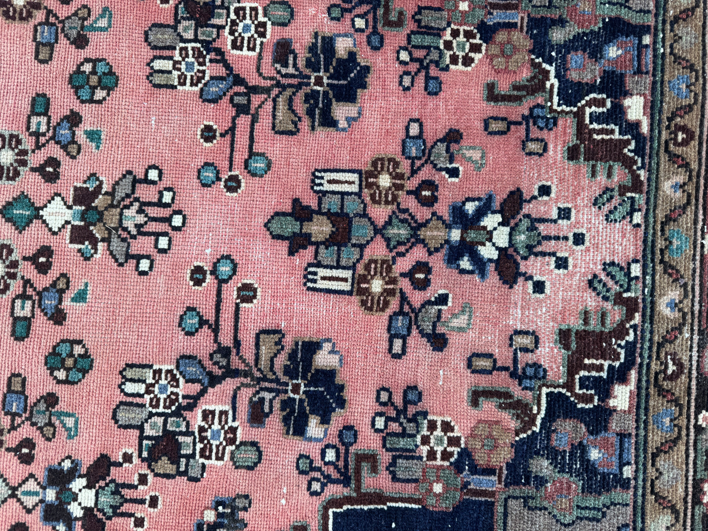 3x10 Vintage Hamadan Runner Rug – Hand Knotted Wool Rug, 1970s Boho Runner- sku2058