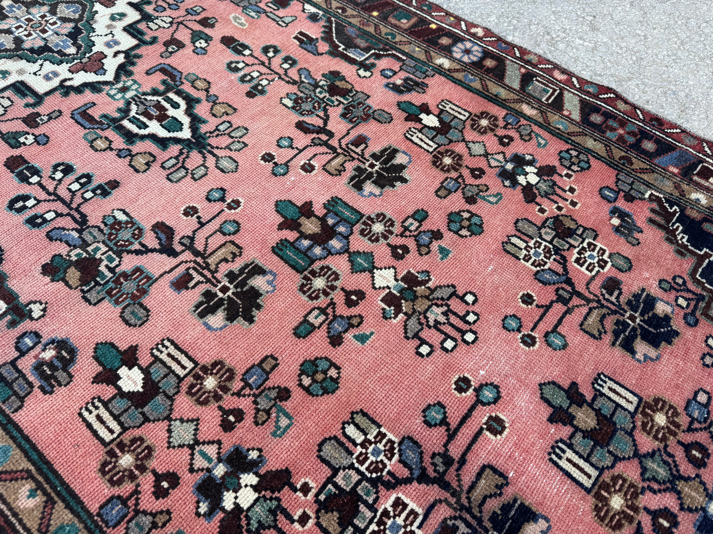 3x10 Vintage Hamadan Runner Rug – Hand Knotted Wool Rug, 1970s Boho Runner- sku2058