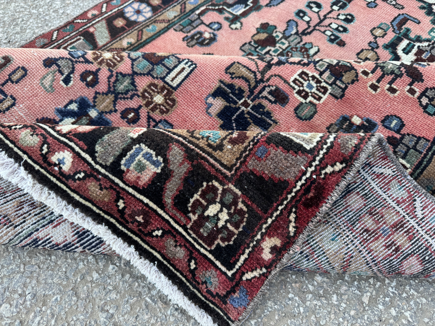 3x10 Vintage Hamadan Runner Rug – Hand Knotted Wool Rug, 1970s Boho Runner- sku2058