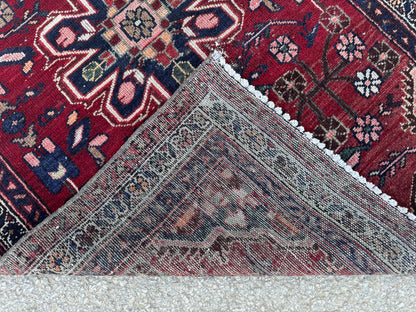 3x9 Vintage Persian Runner Rug – 1970s Hand Knotted Wool Rug, Red Tribal Hallway Rug - sku2060