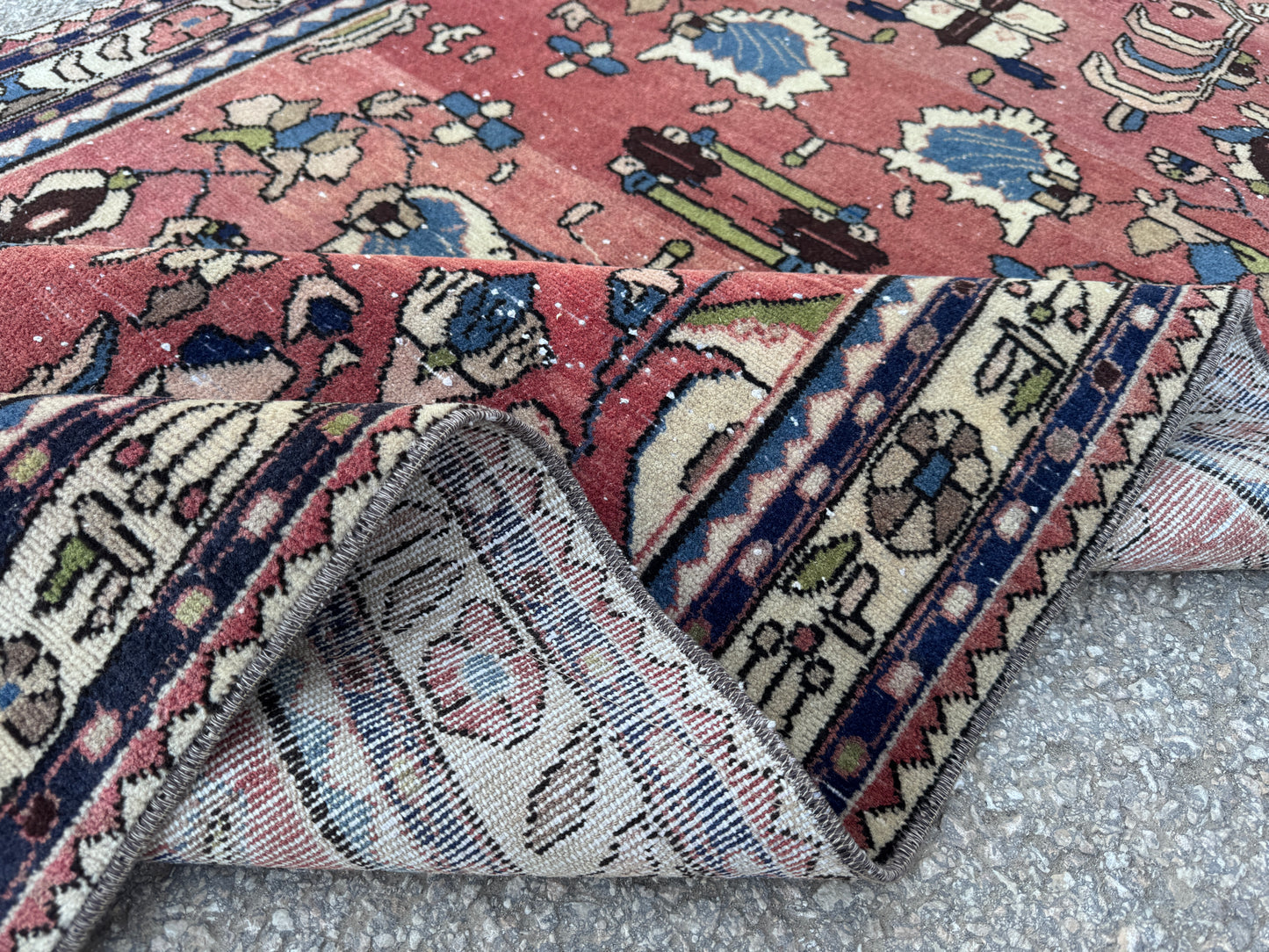 3x9 Vintage Runner Rug – 1970s Hand Knotted Wool Cotton Rug, Tribal Hallway Rug - sku2061