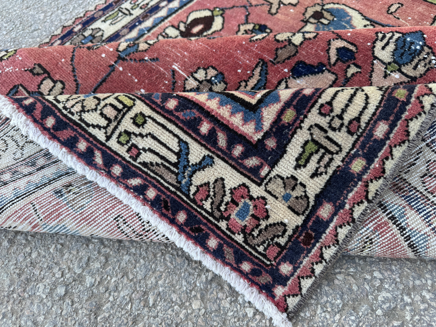 3x9 Vintage Runner Rug – 1970s Hand Knotted Wool Cotton Rug, Tribal Hallway Rug - sku2061