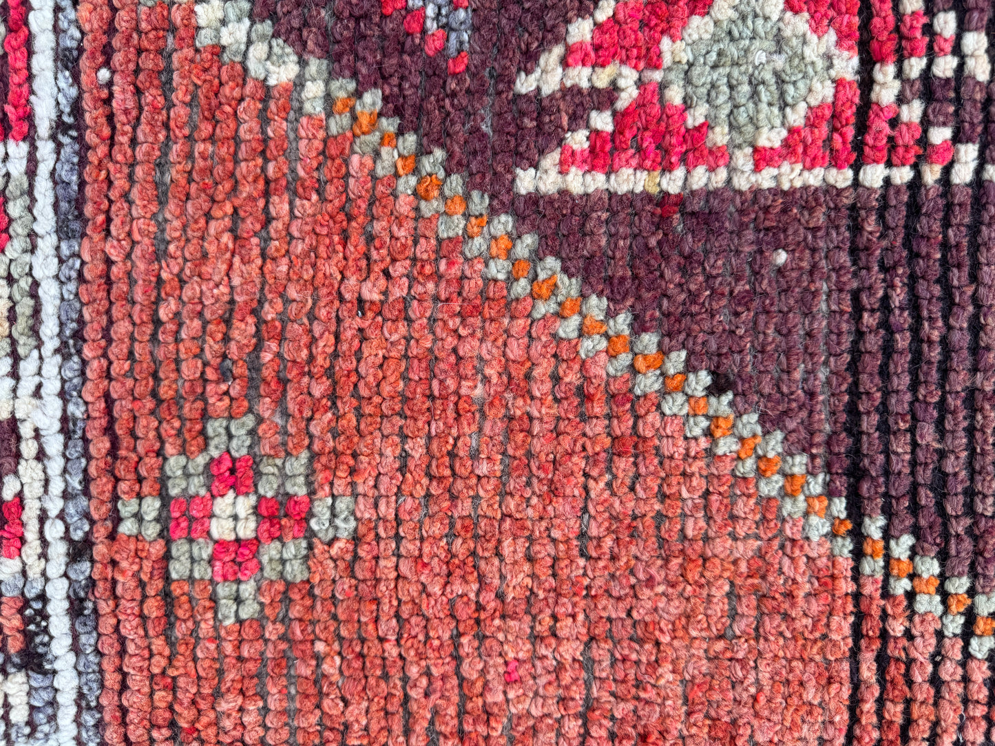 3x11 Vintage Herki Runner Rug – Hand Knotted Wool Rug, Tribal Terracotta Hallway Rug, 1970s Kurdish Minimal Runner- sku2044