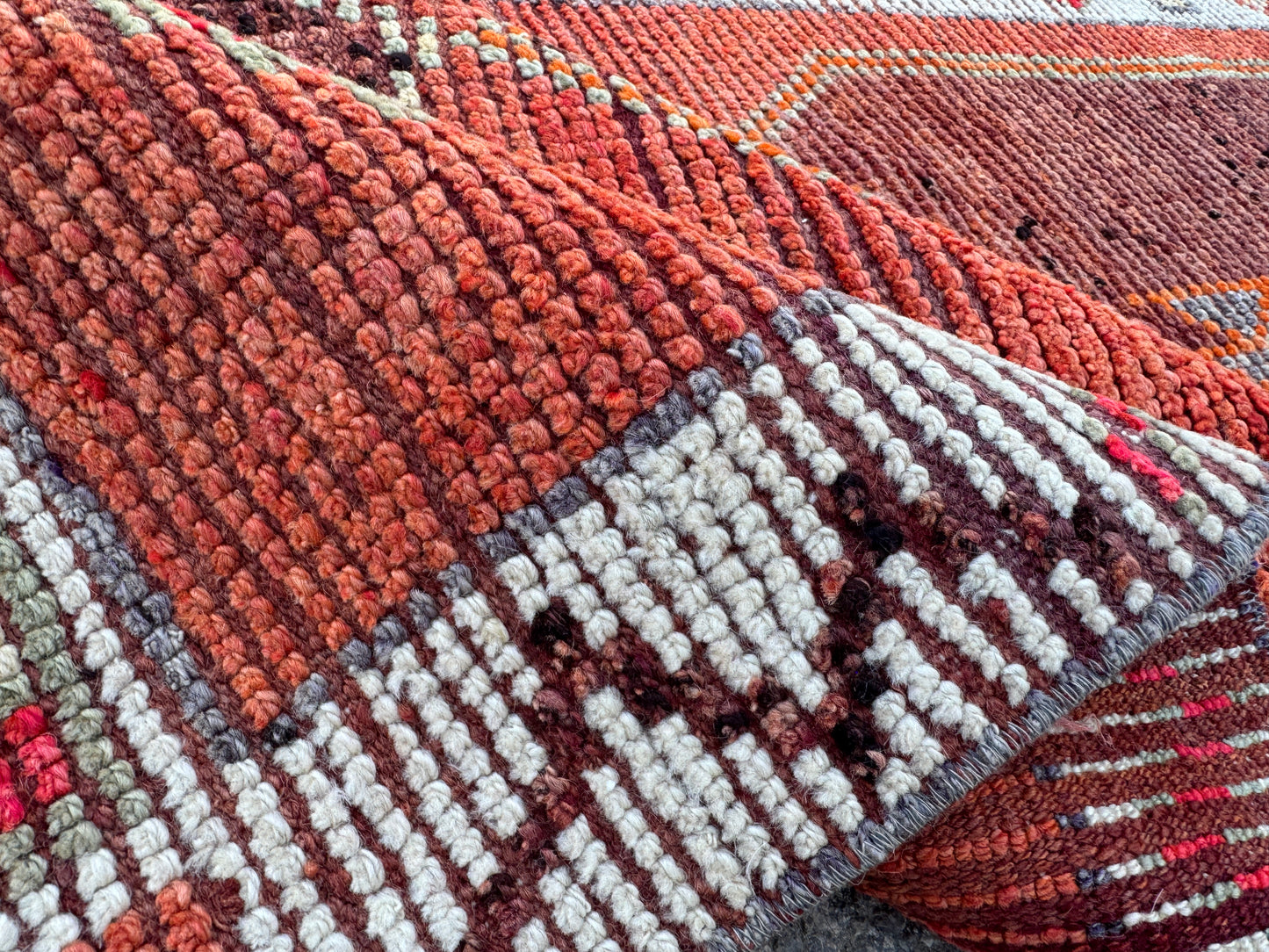 3x11 Vintage Herki Runner Rug – Hand Knotted Wool Rug, Tribal Terracotta Hallway Rug, 1970s Kurdish Minimal Runner- sku2044