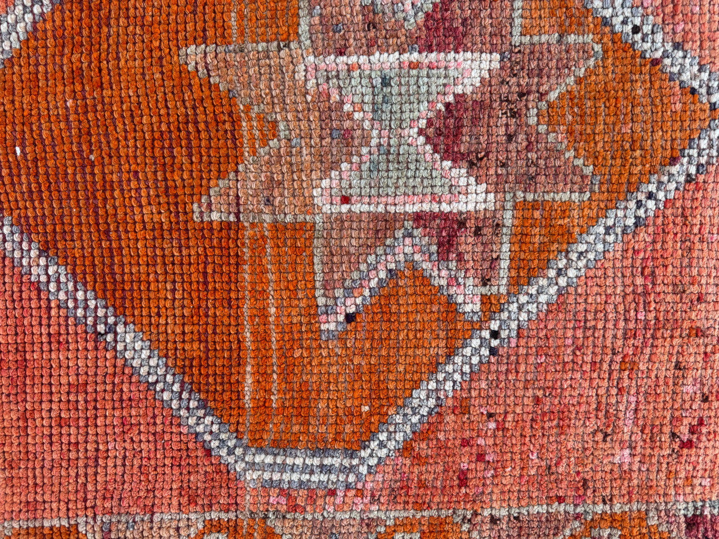 3x10 Vintage Herki Runner Rug – Terracotta Tribal Hallway Rug, 1970s Boho Runner- sku2045