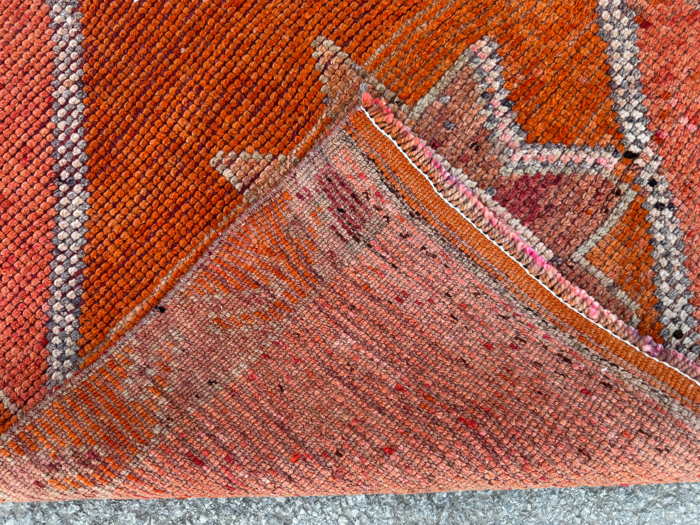 3x10 Vintage Herki Runner Rug – Terracotta Tribal Hallway Rug, 1970s Boho Runner- sku2045
