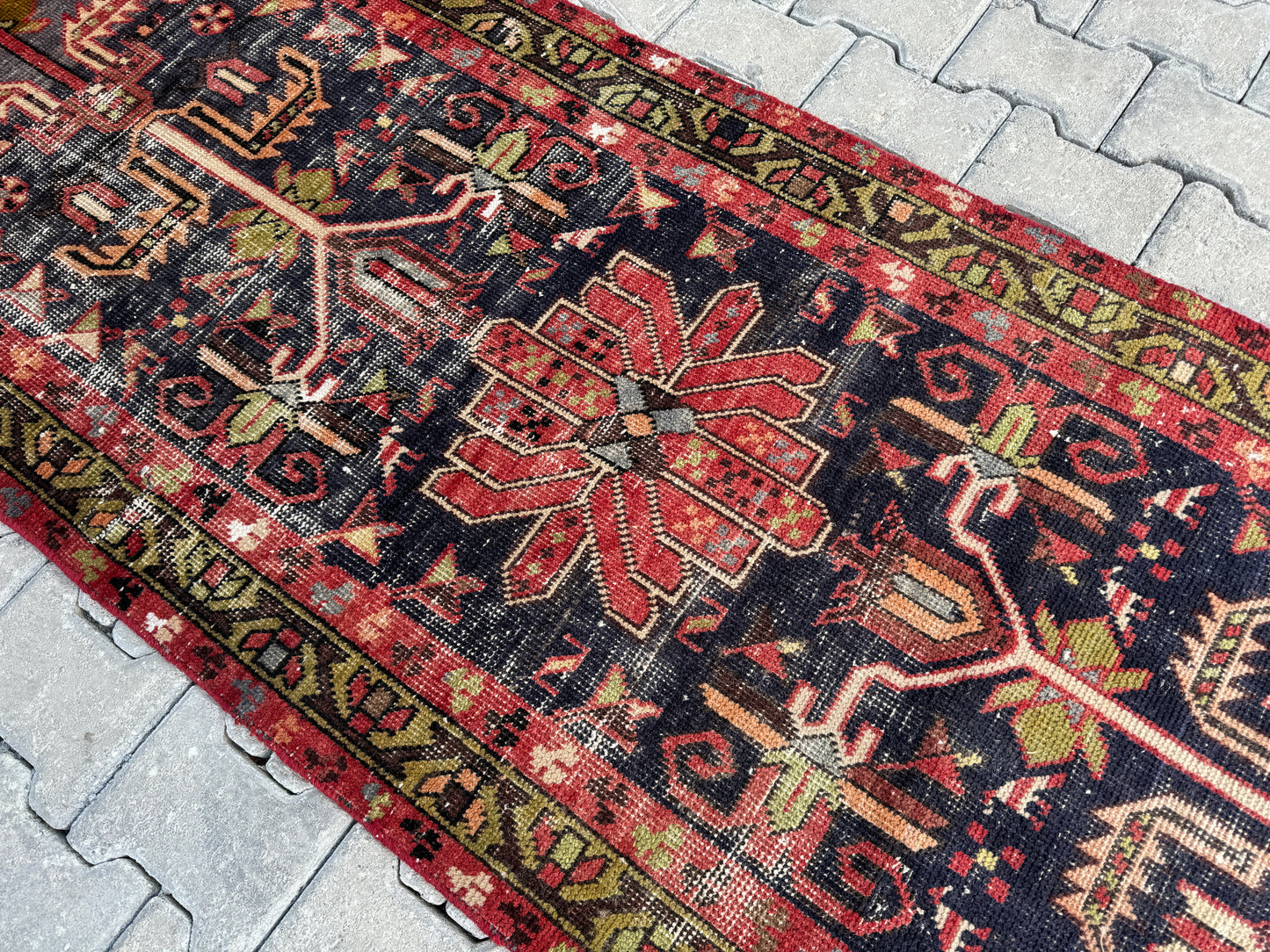 Vintage  Wool Runner Rug 3x10 ft - sku1669