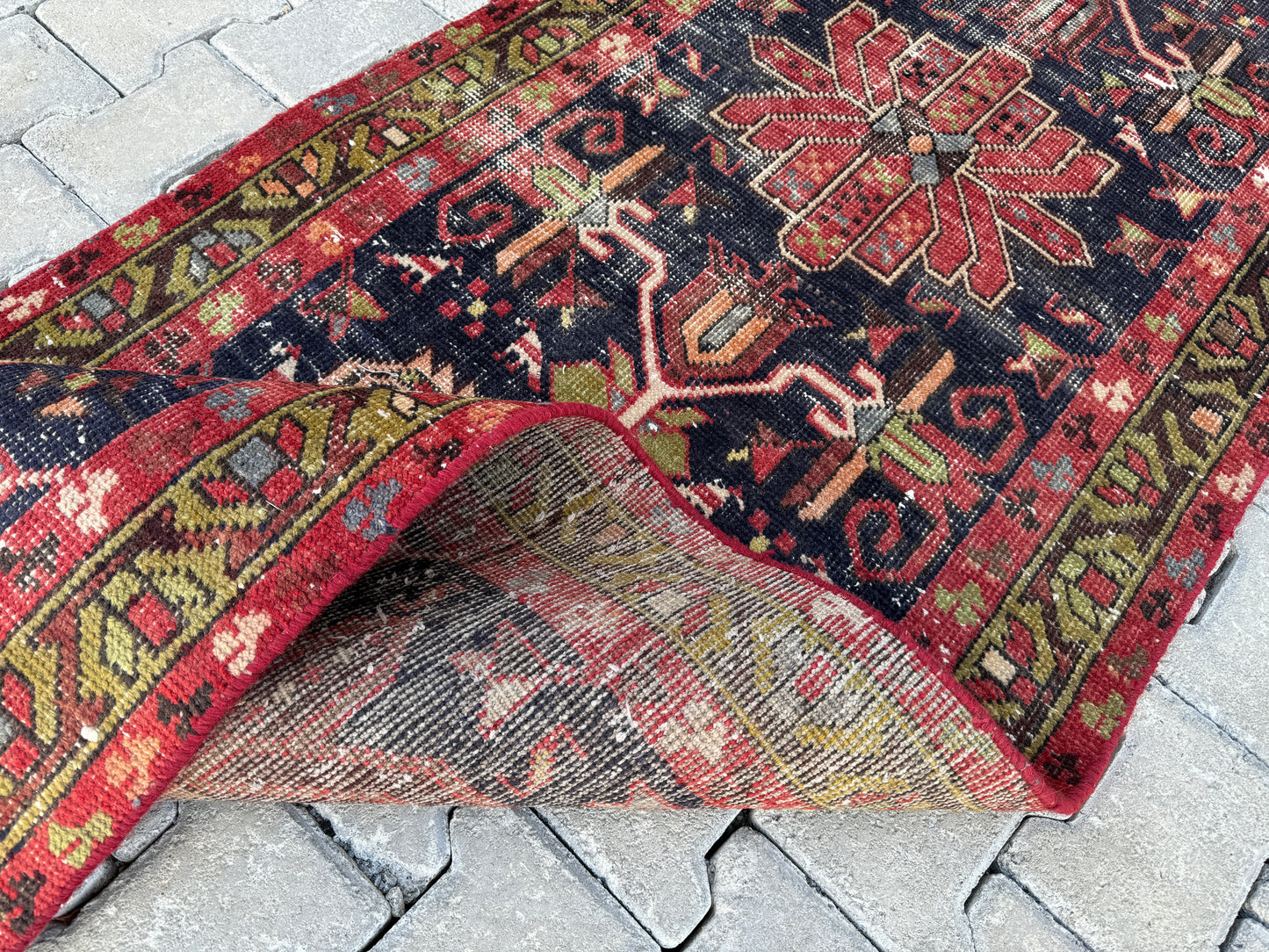 Vintage  Wool Runner Rug 3x10 ft - sku1669