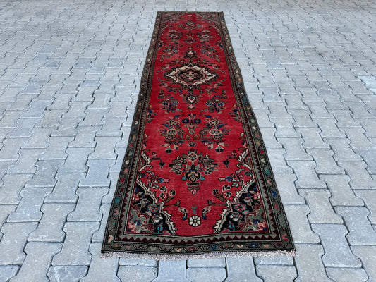 Vintage Runner Rug Wool 3x10 ft - sku1671