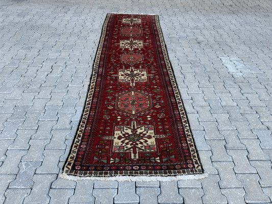 Vintage Wool Runner Rug 3x11 ft - sku1680