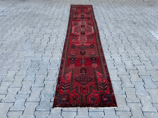 Vintage Handmade Runner Rug 2x12 ft - sku1682