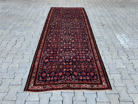 Vintage Wool Runner Rug 4x10 ft - sku1686