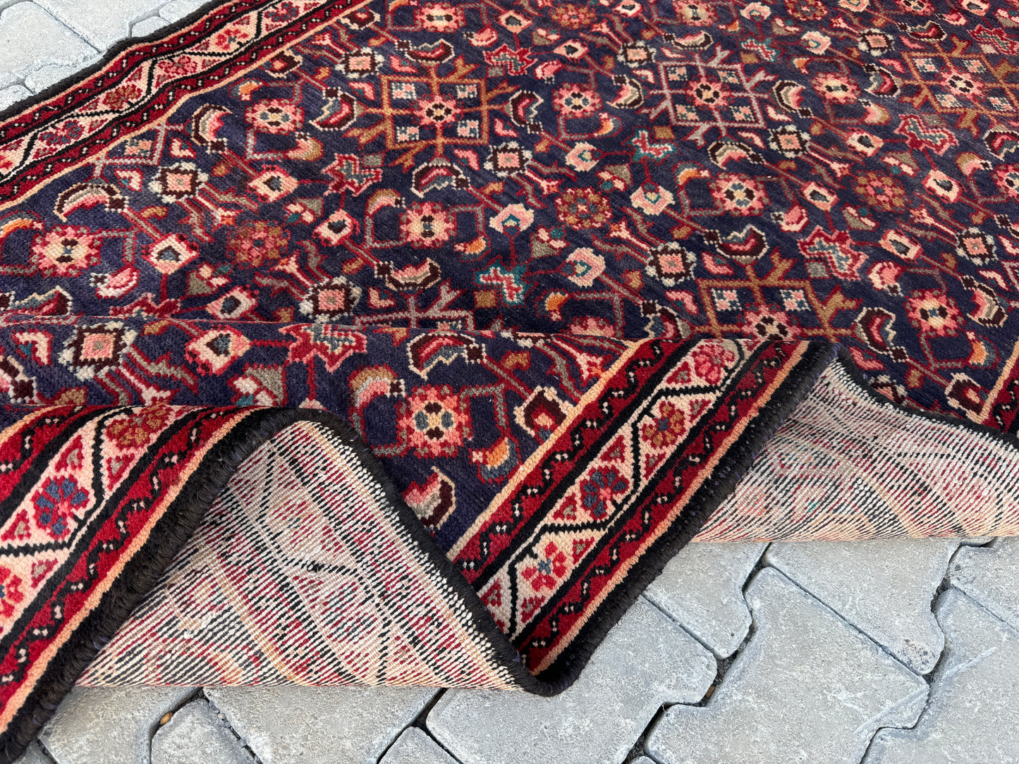 Vintage Wool Runner Rug 4x10 ft - sku1686