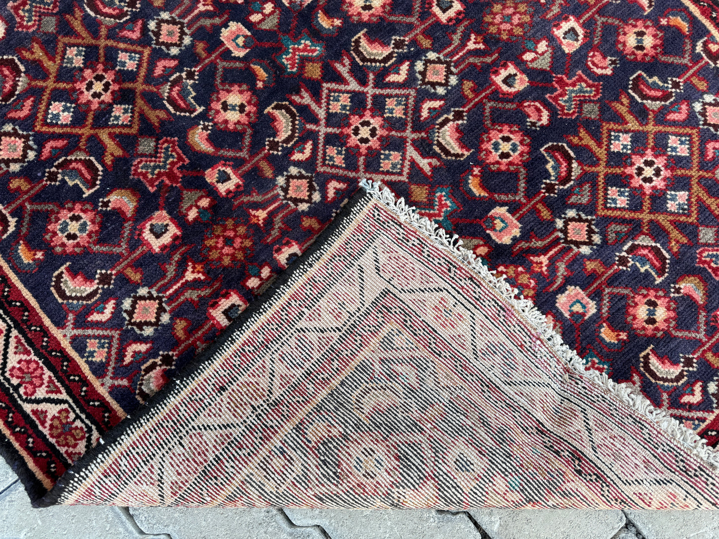 Vintage Wool Runner Rug 4x10 ft - sku1686