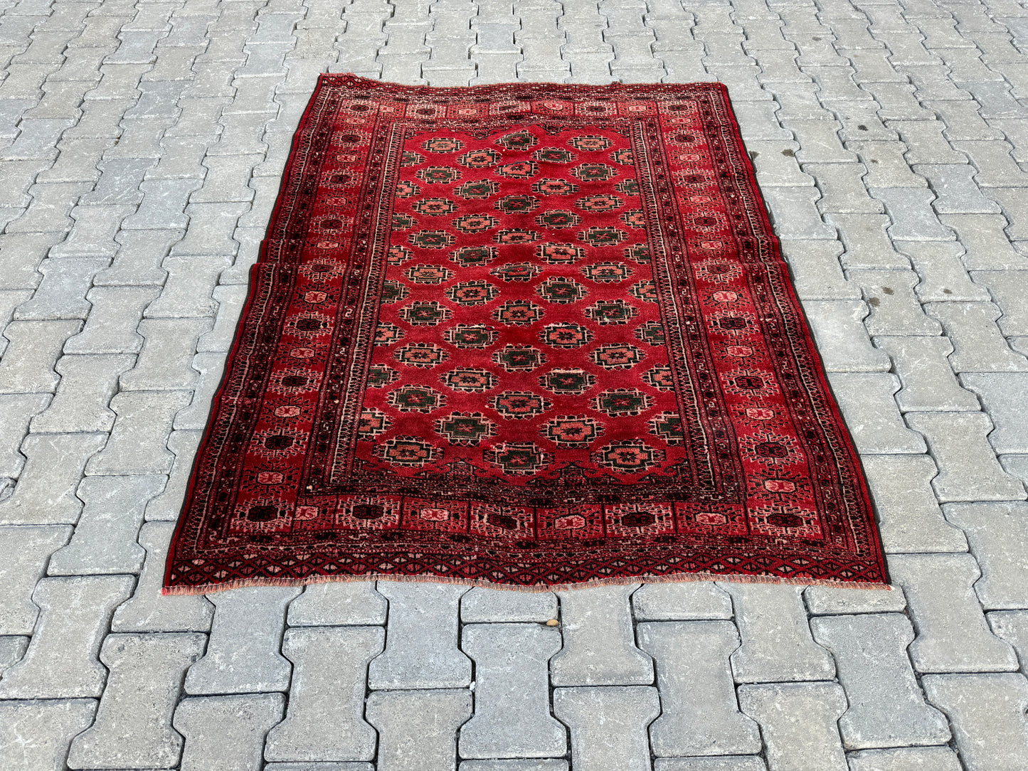 Turkmen Vintage Small Rug 4x5 ft - sku1049