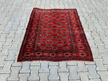 Turkmen Vintage Small Rug 4x5 ft - sku1049