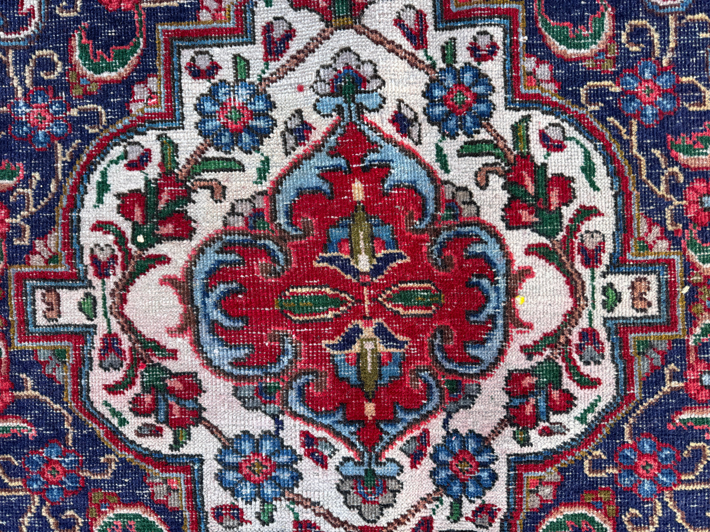Hand-Knotted Persian Tabriz Rug 10x13 ft- Medallion Design, Vintage Red Carpet | sku1208